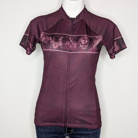 Pearl Izumi Plum Purple Custom Grateful Dead Skeleton Short Sleeve Zip Up M